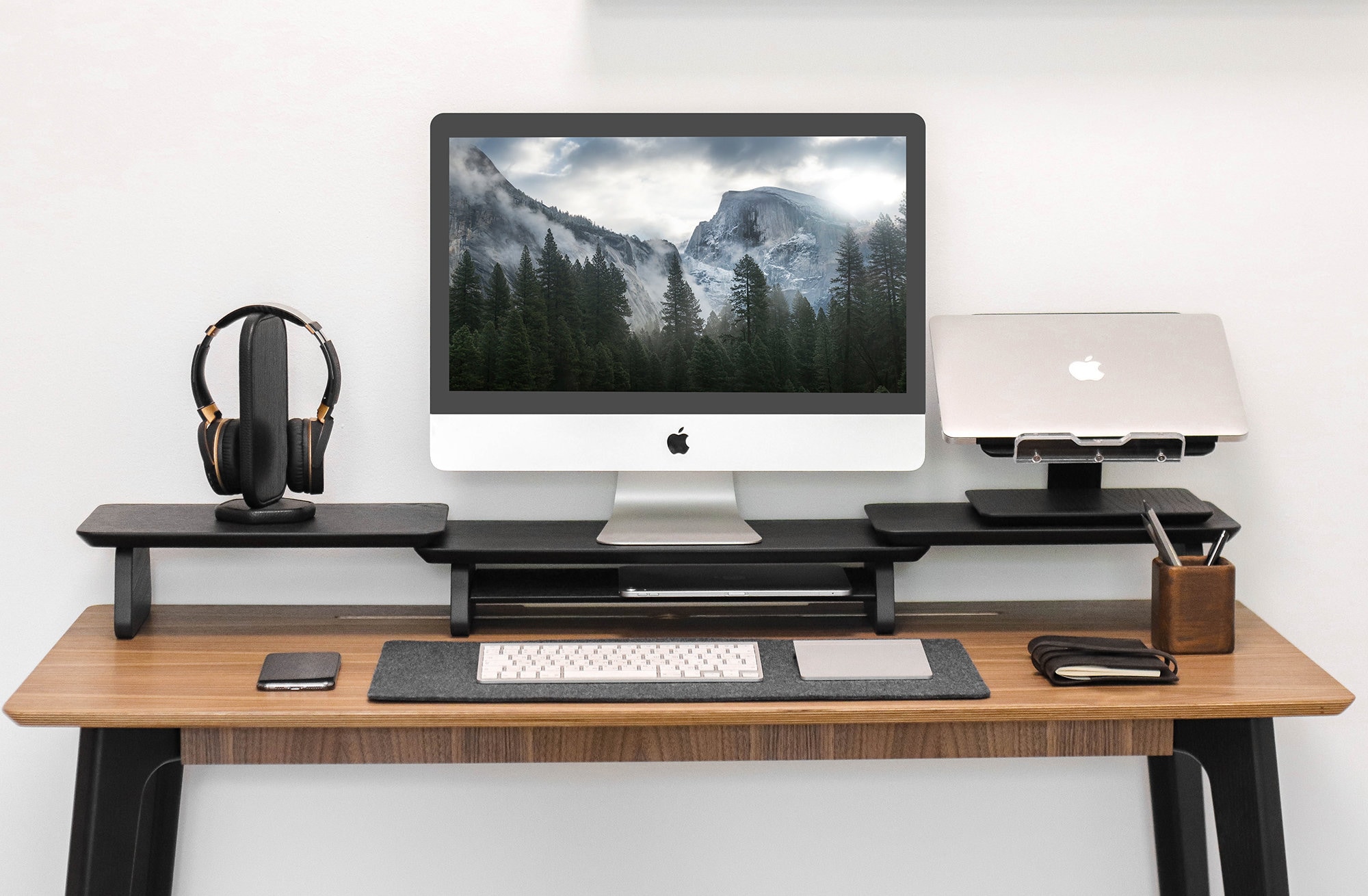 Monitor Stand Wood Monitor Stand Dual Monitor Stand With Etsy UK