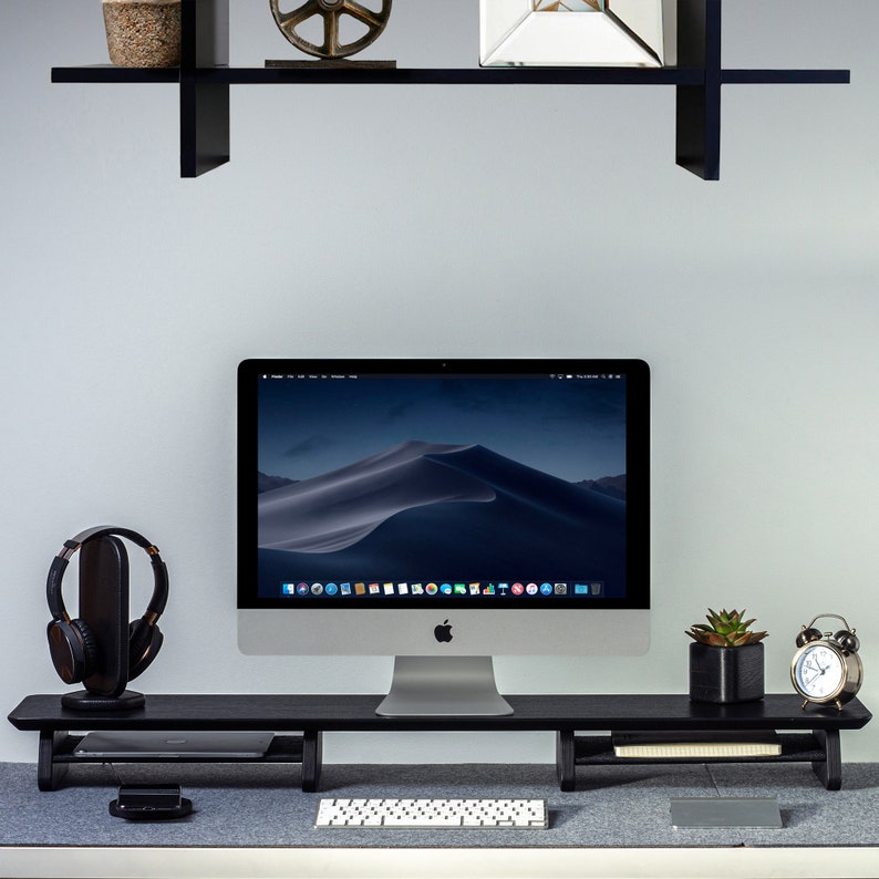 Monitor Stand Desk Shelf Monitor Riser Wood Monitor - Etsy Australia