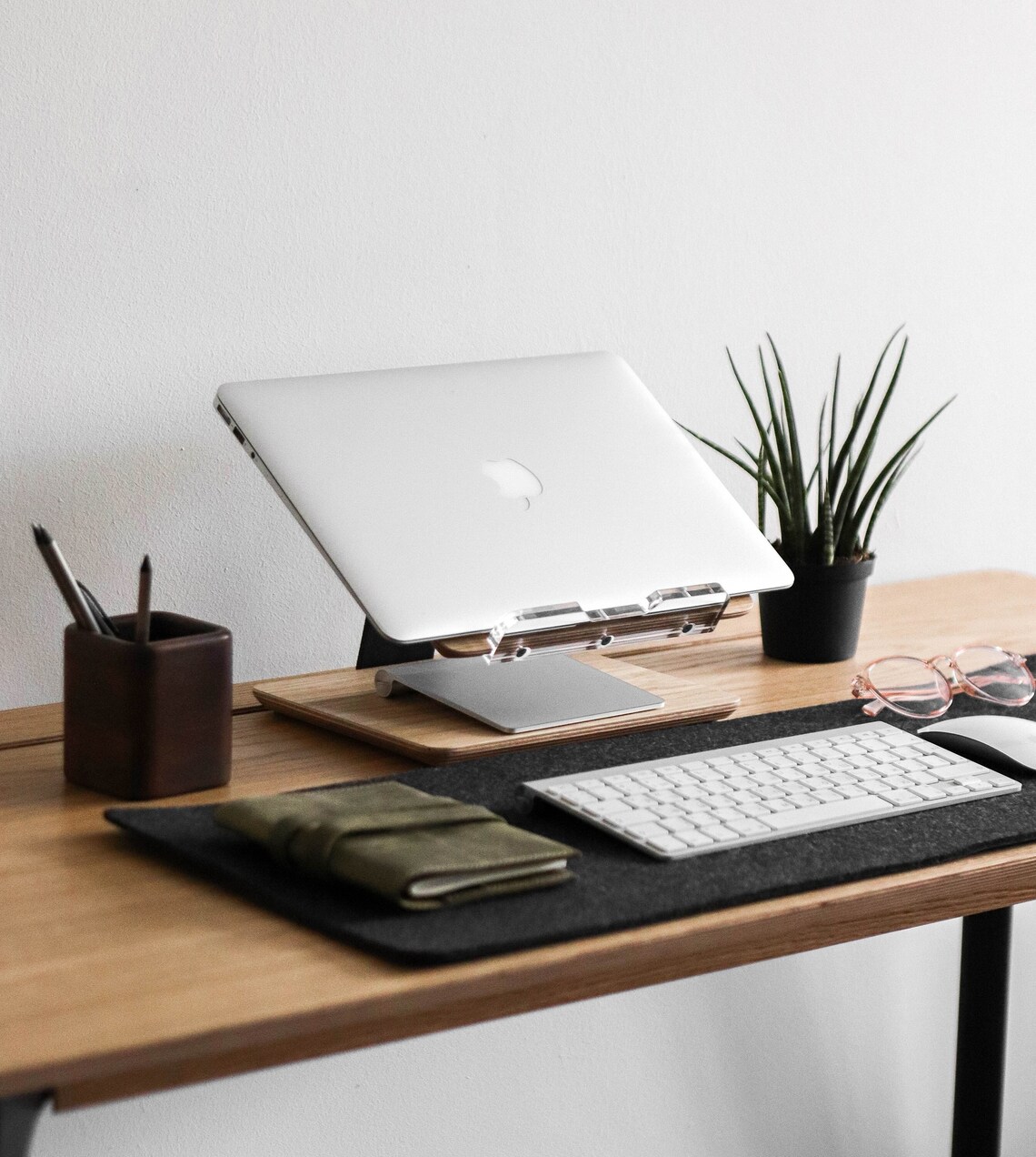 Wooden Laptop Stand Laptop Riser Home Office Table Top Etsy