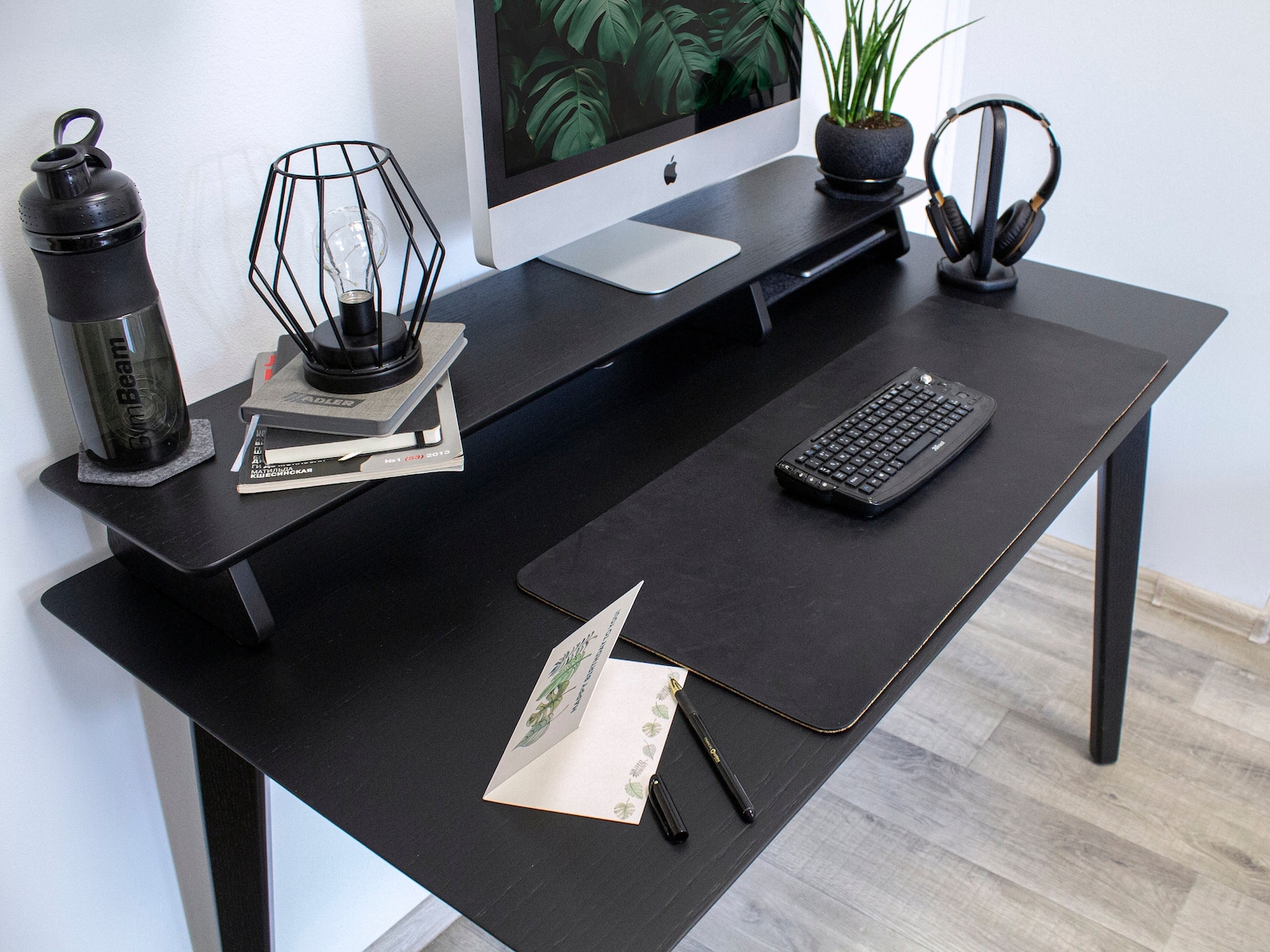 Black Wood Desk Schreibtisch Computer Desk Wood Desk Etsy
