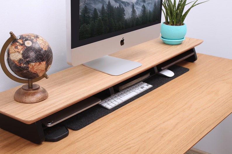 Dual Monitor Stand Desk Shelf Office Desk Accessories Etsy