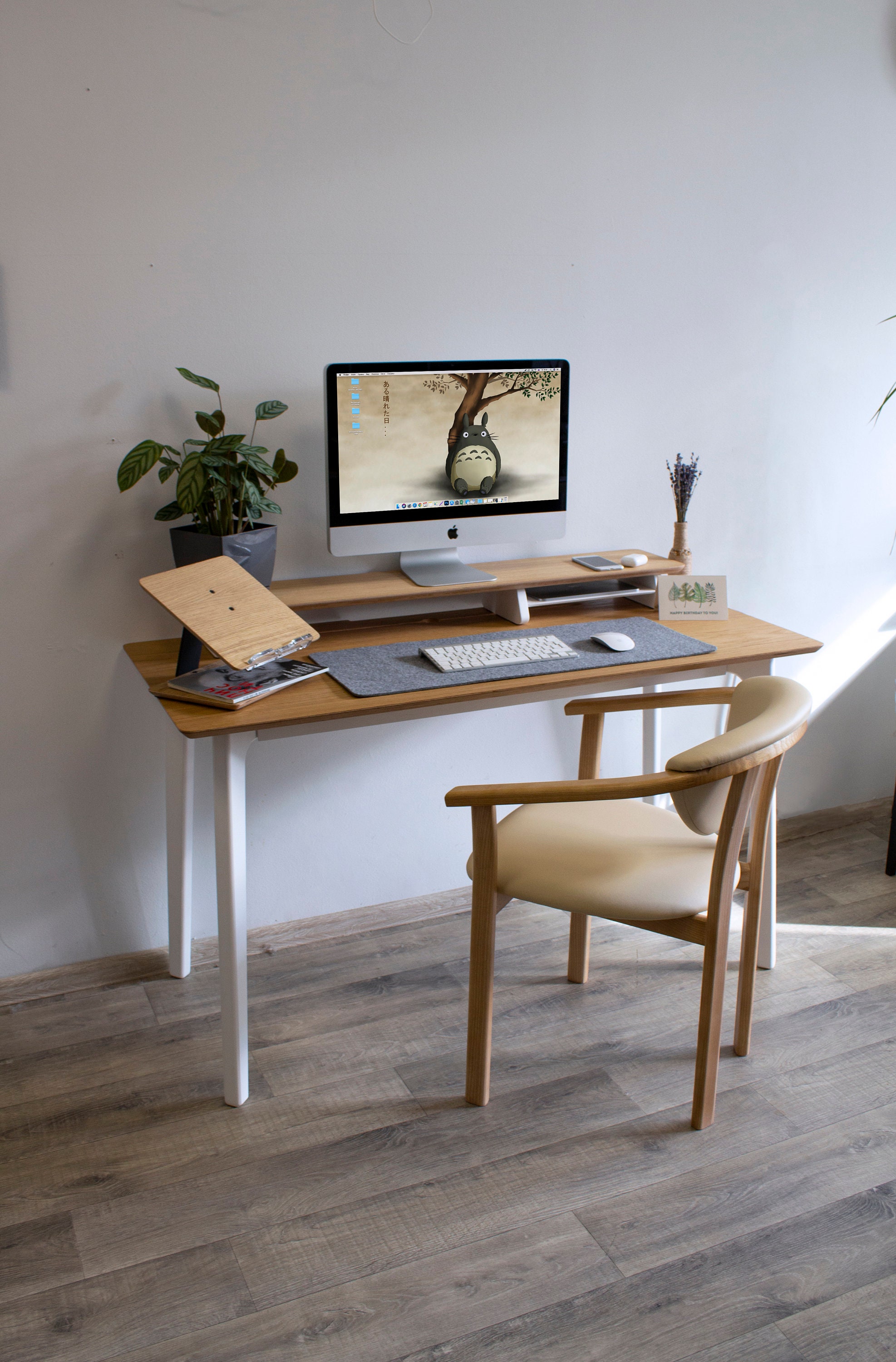 Wood Desk Oak Desk Writing Desk Modern Desk Minimal Desk Computer