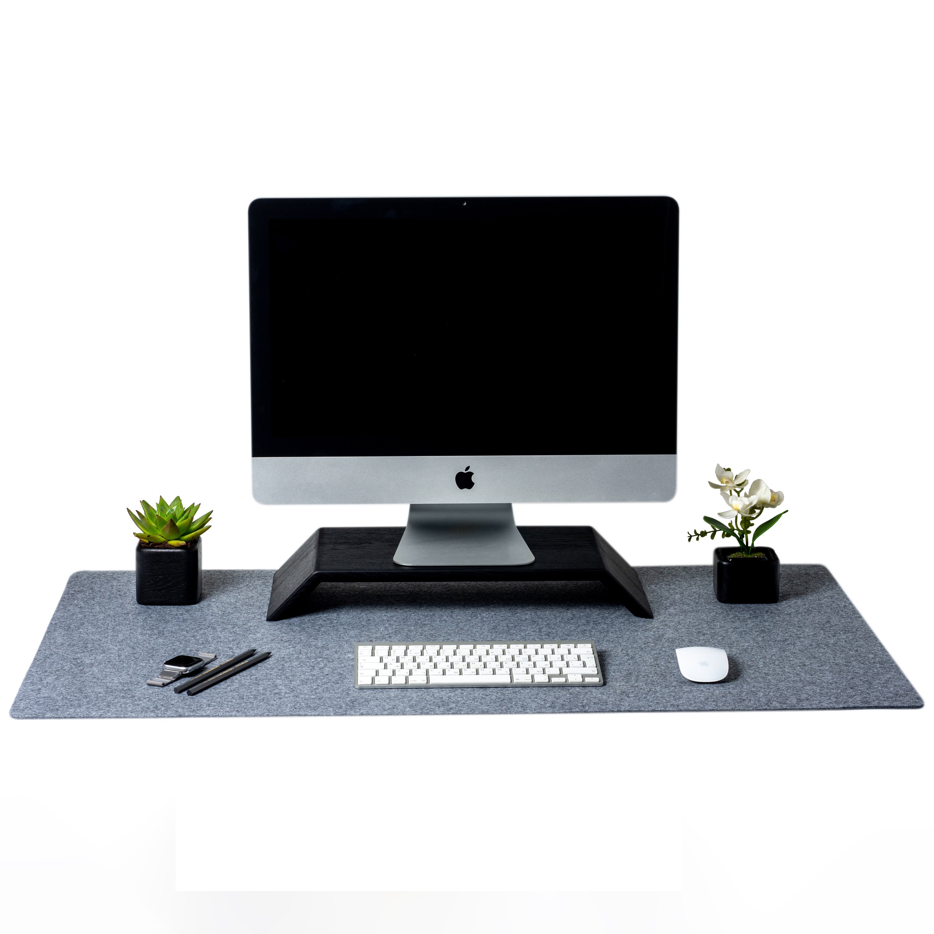 Felt desk mat / large desk blotter / Desk pad / desk organizer Etsy