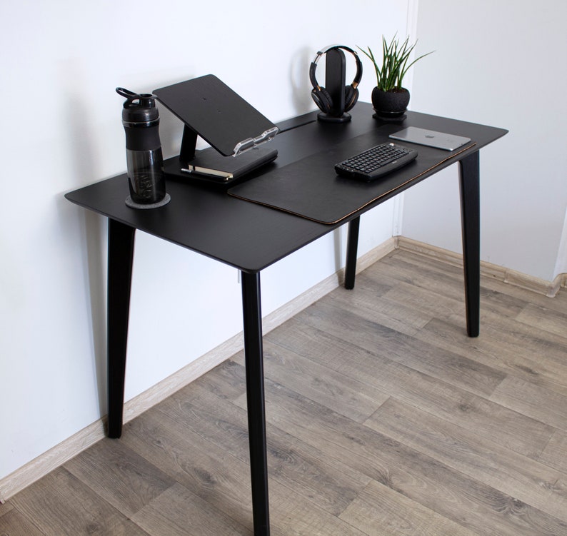 Black Wood Desk Schreibtisch Computer Desk Wood Desk Etsy