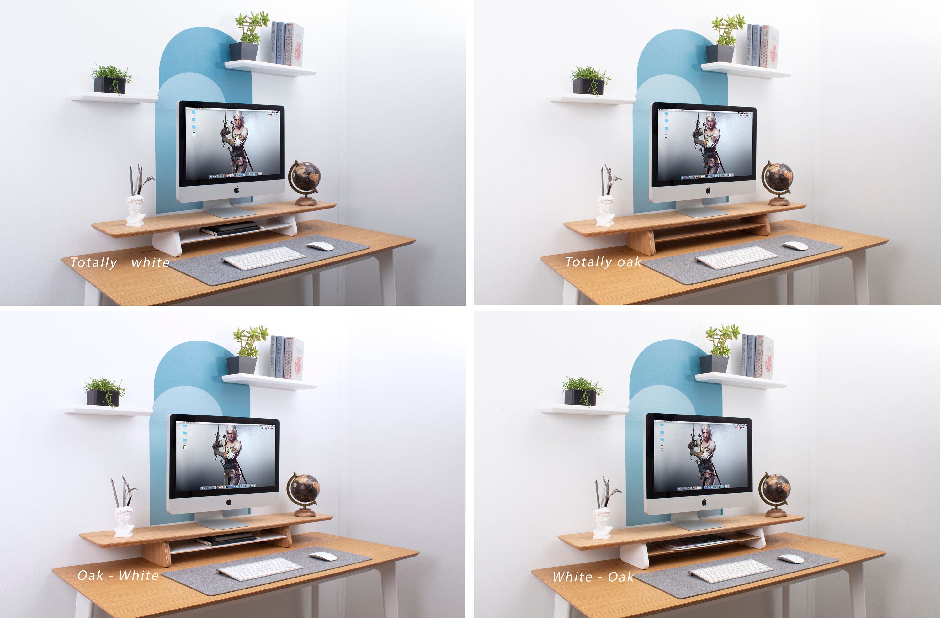 Home Office Desk - Wing Shelf Desk Accessories