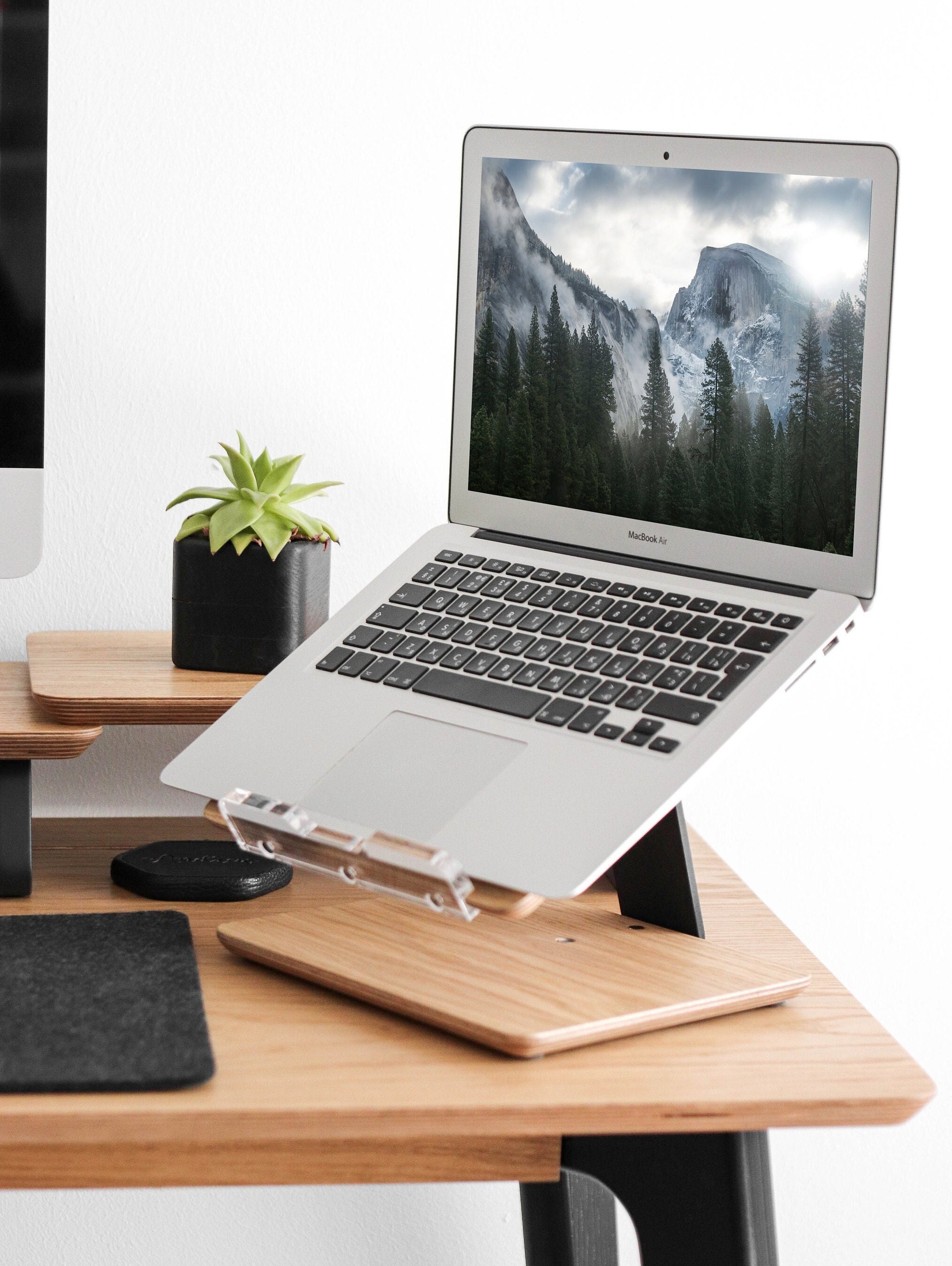 Wooden Laptop Stand Laptop Riser Home Office Table Top Etsy UK