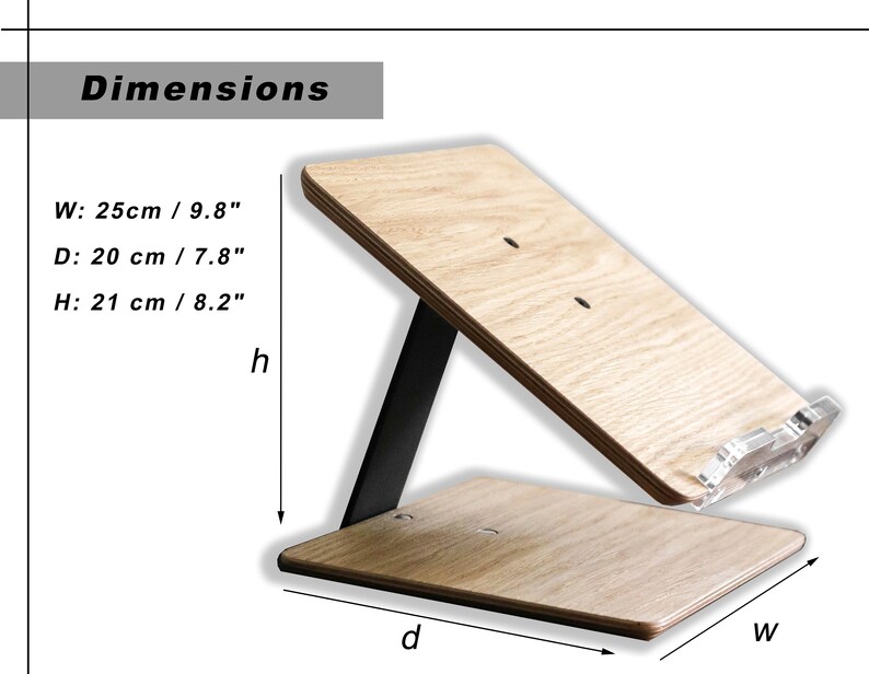 Wooden Laptop Stand Laptop Riser Home Office Table Top Etsy