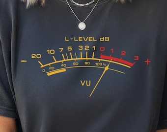 Vintage klassiek VU-meter png-shirtontwerp voor audiofielen (digitale download)