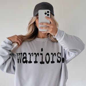 Warriors Typography Mascot Design, PNG File, Digital Download, Sublimation DTF Design, Distressed Design, Sports School Teams