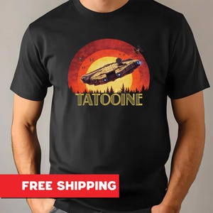Star Wars T-shirt, Tatooine zonsondergang T-shirt, retro heren- en damesshirt, Starwars-shirt, Tatooine T-shirt, uniseks shirt
