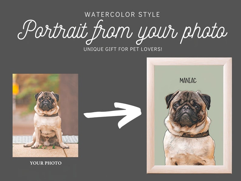 Multiple Pet Portrait Custom Dog Painting Watercolor, Multiple Dog Portrait Print, Multi Pet Portrait, Pet Memorial Gift, Christmas Gift image 2