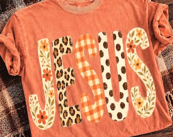 Jesus Fall PNG, Trendy Autumn Christian PNG, Polka Dot Jesus, Faith Shirt Design, Fall Sublimation, Digital Download