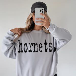 Hornets Typography Mascot Design, PNG File, Digital Download, Sublimation DTF Design, Distressed Design, Sports School Teams