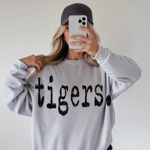 Tigers Typography Mascot Design, PNG File, Digital Download, Sublimation DTF Design, Distressed Design, Sports School Teams