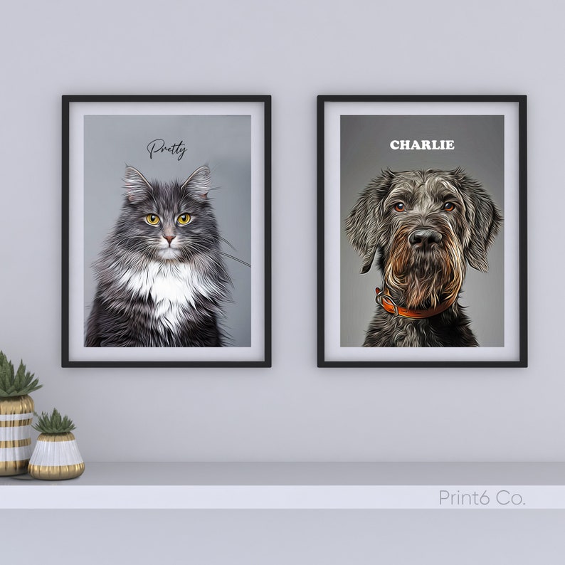 Multiple Pet Portrait Custom Dog Painting Watercolor, Multiple Dog Portrait Print, Multi Pet Portrait, Pet Memorial Gift, Christmas Gift image 9