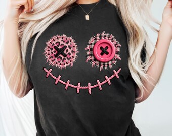Retro Patchwork Halloween Shirt Design, Spooky Fall Graphic (Digital Download)