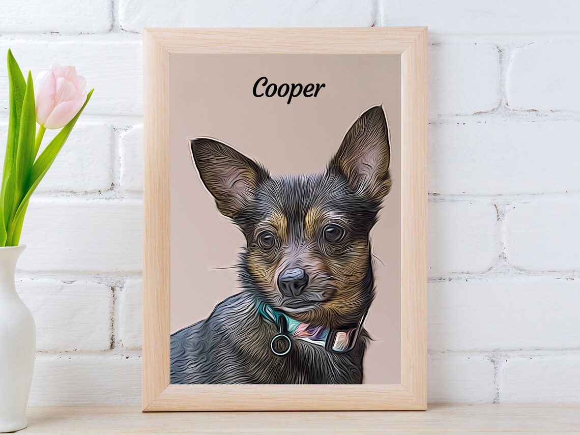 Personalized Dog Gift for Owners Custom Pet Portrait Digital Etsy Ireland