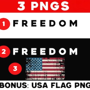 K&ouml;nnte beinhalten: Grafik mit den Worten "FREEDOM" und "USA FLAG PNG" in wei&szlig;em Text auf schwarzem und wei&szlig;em Hintergrund. Das Bild enth&auml;lt eine abgenutzte amerikanische Flagge und den Text "3 PNGS".