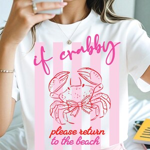 If Crabby Crab Beach PNG, Summer Stripes Coastal Sublimation File image 2