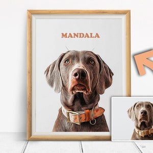 Custom Pet Portrait from Photo, Digital Personalized Pet Watercolor, Dog Memorial Gift, Dog Dad Gift, Dog Lovers Gift, dog gifts for owners