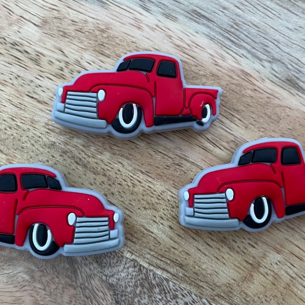 Red Pick Up Silicone Bead, Pickup  Focal Bead, red Focal, truck Bead, Silicone Bead