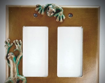Tree Frog Double Rocker Switch Plate Cover