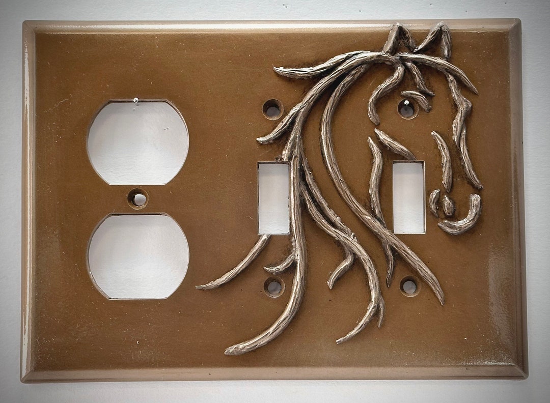 Horse Switch Plate With Outlet and Double Switch Cover - Etsy