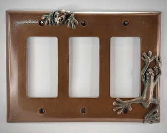 Tree Frog Triple Rocker Switch Plate Cover