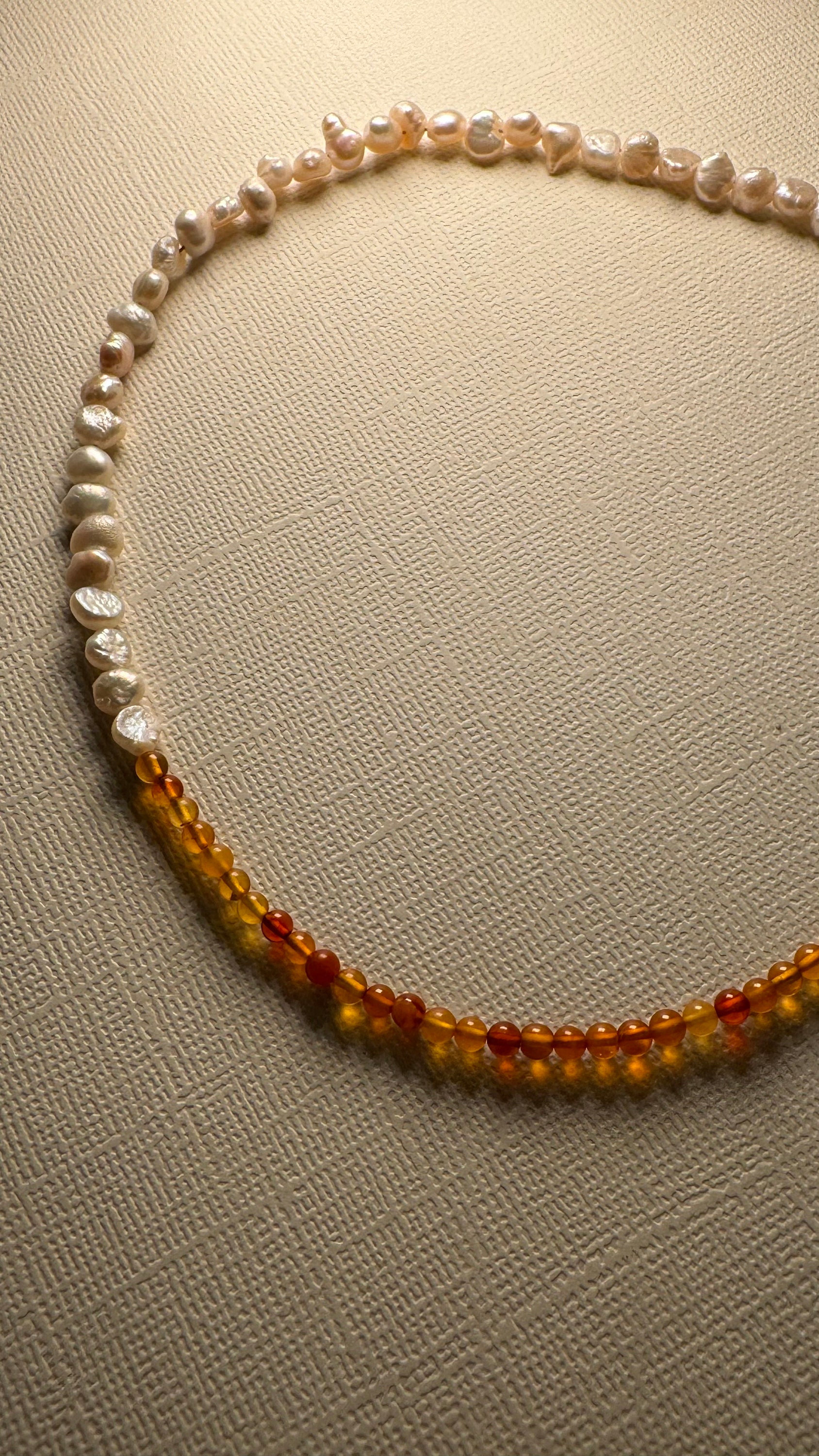 Healing  pearl and ambar necklace