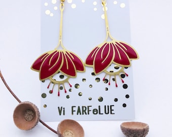 Boucles d'oreilles Lotus Rouge