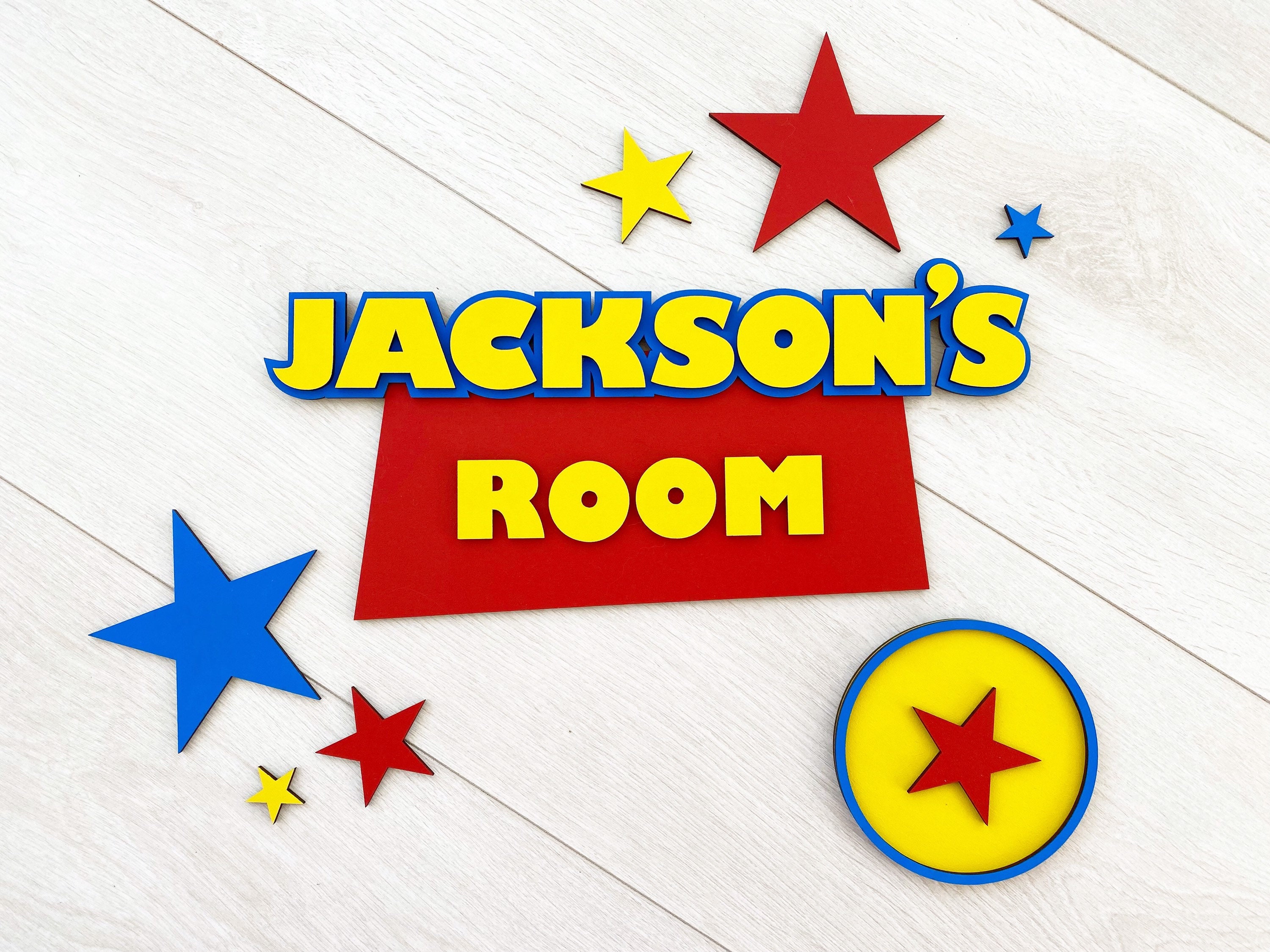 Wooden Toy Story Personalised Name Room Door Plaque / Sign - Boys ...