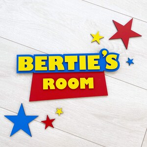 Wooden Toy Story Personalised Name Room Door Plaque / Sign - Boys ...