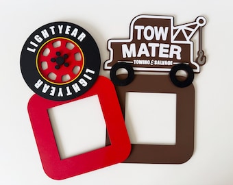 Wooden Cars Tyre / Tow Mater Light Switch Surround • Boys / Girls Bedroom Decor / Accessories
