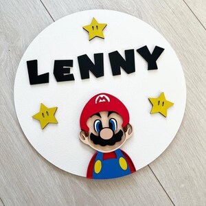 Wooden Super Mario Personalised Name Room Door Plaque / Sign - Boys ...