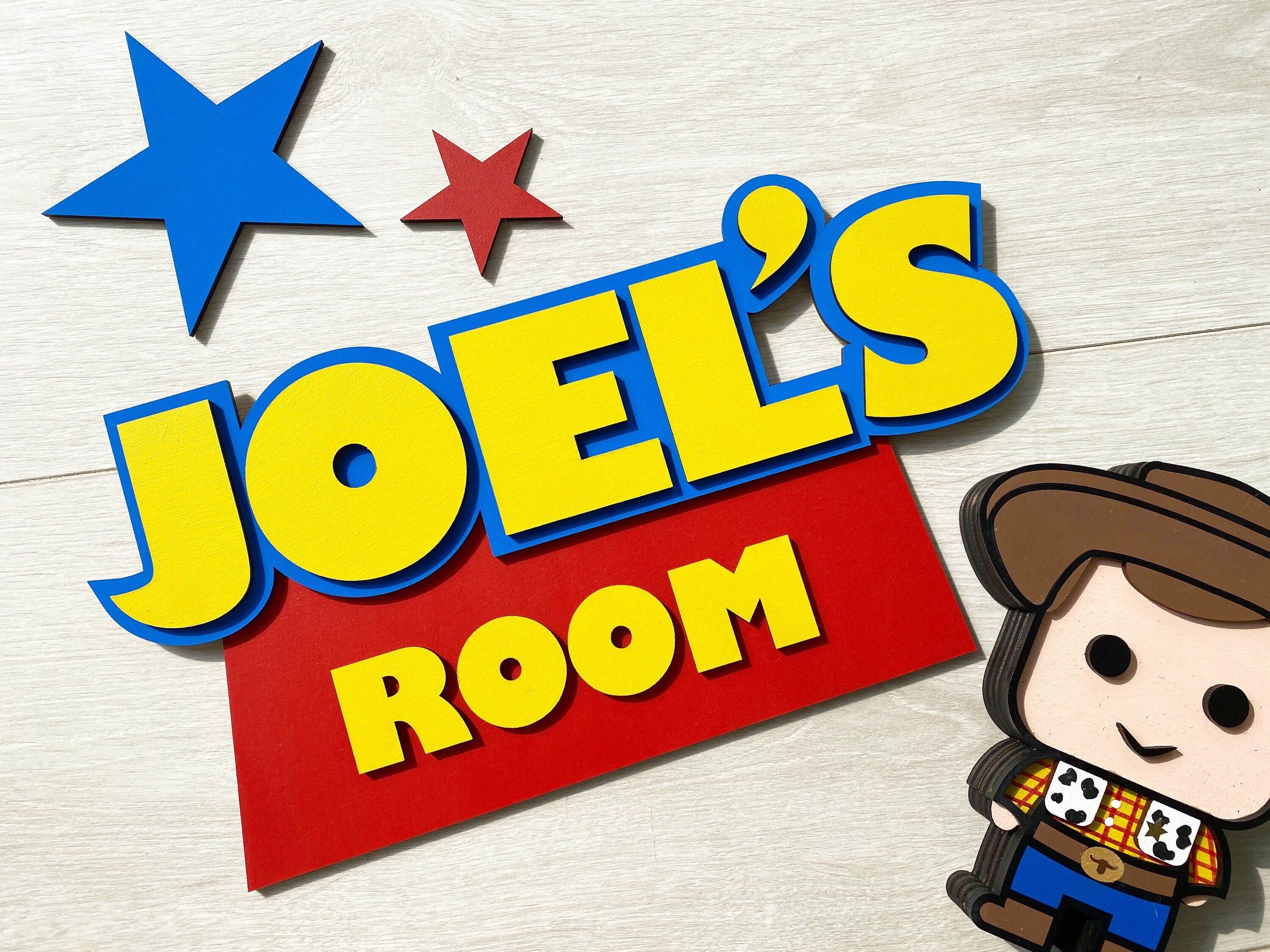 Wooden Toy Story Personalised Name Room Door Plaque / Sign - Boys ...