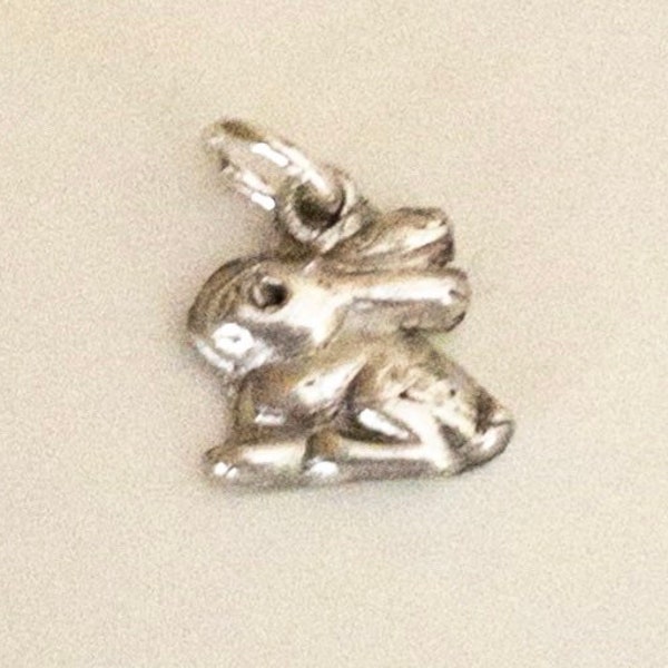 Sterling Silver Rabbit Charm - Etsy