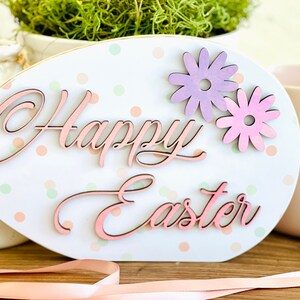 Happy Easter Egg - Horizontal - Wood Art