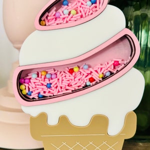 Eiswaffel Shaker - Sommer Holzkunst - Tiered Tablett Dekor