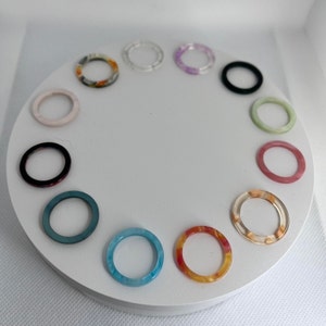 Resin Rings - Plastic Rings - Yellow Resin - Red Resin - Blue Resin - Orange Resin - Pink Resin - Colorful Resin Ring - Assorted Resin Rings