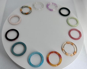Resin Rings - Plastic Rings - Yellow Resin - Red Resin - Blue Resin - Orange Resin - Pink Resin - Colorful Resin Ring - Assorted Resin Rings