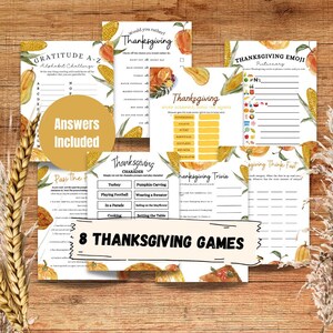 Thanksgiving Games Bundle, Printable Games, Dinner Party Games, Thanksgiving Games, Friendsgiving Activity, 8 games Thanksgiving bundle