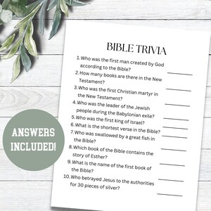 Bible Trivia, Church Party Game, Bible Game, Fun Church Game, Bible Party Games, Women&#39;s Retreat Games, Church Icebreaker Game