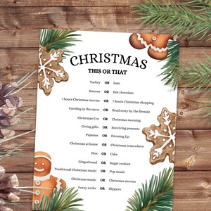 Christmas This or That Game, Xmas Would You Rather Games, Fun Christmas Game, Holiday Games, Christmas Party Games, Kids & Adults