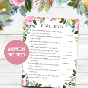 Bible Trivia, Church Party Game, Bible Game, Fun Church Game, Bible Party Games, Women&#39;s Retreat Games, Church Icebreaker Game