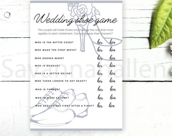 Wedding shoe game/ wedding shower/ wedding trivia/ instant download/ wedding game/ printable wedding game/ entertainment/ bride/ groom