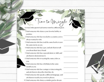 Jeux de remise des diplômes, il est temps de se mêler, Jeux de remise des diplômes imprimables, Jeux de mélange d'invités, Jeux de remise des diplômes diplômés, Classe de 2023, Jeux Grad