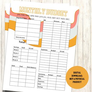 Paycheck Budget Overview Printable, Paycheck Budget Printable, Budget Binder, Budget Planner, Budget Template  Letter PDF, PNG, JPEG