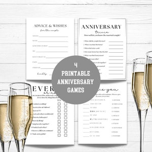 50th Anniversary, 25th Anniversary, Anniversary Trivia, Party Keepsake Games, Anniversary Party, Instant Digital Download, Printable Games