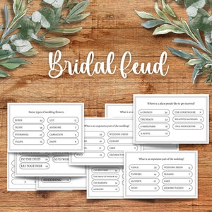 Bridal Shower Friendly Feud Game, Bridal Shower Family Feud Style Game, Bridal Shower Feud, Wedding Friendly Feud, Bridal Shower Games