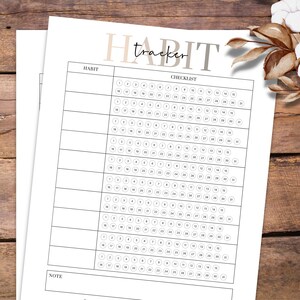 Minimalist Habit Tracker | Monthly Habit Tracker Printable | Goal Tracker Fitness Tracker |  Letter | Printable Habit Tracker